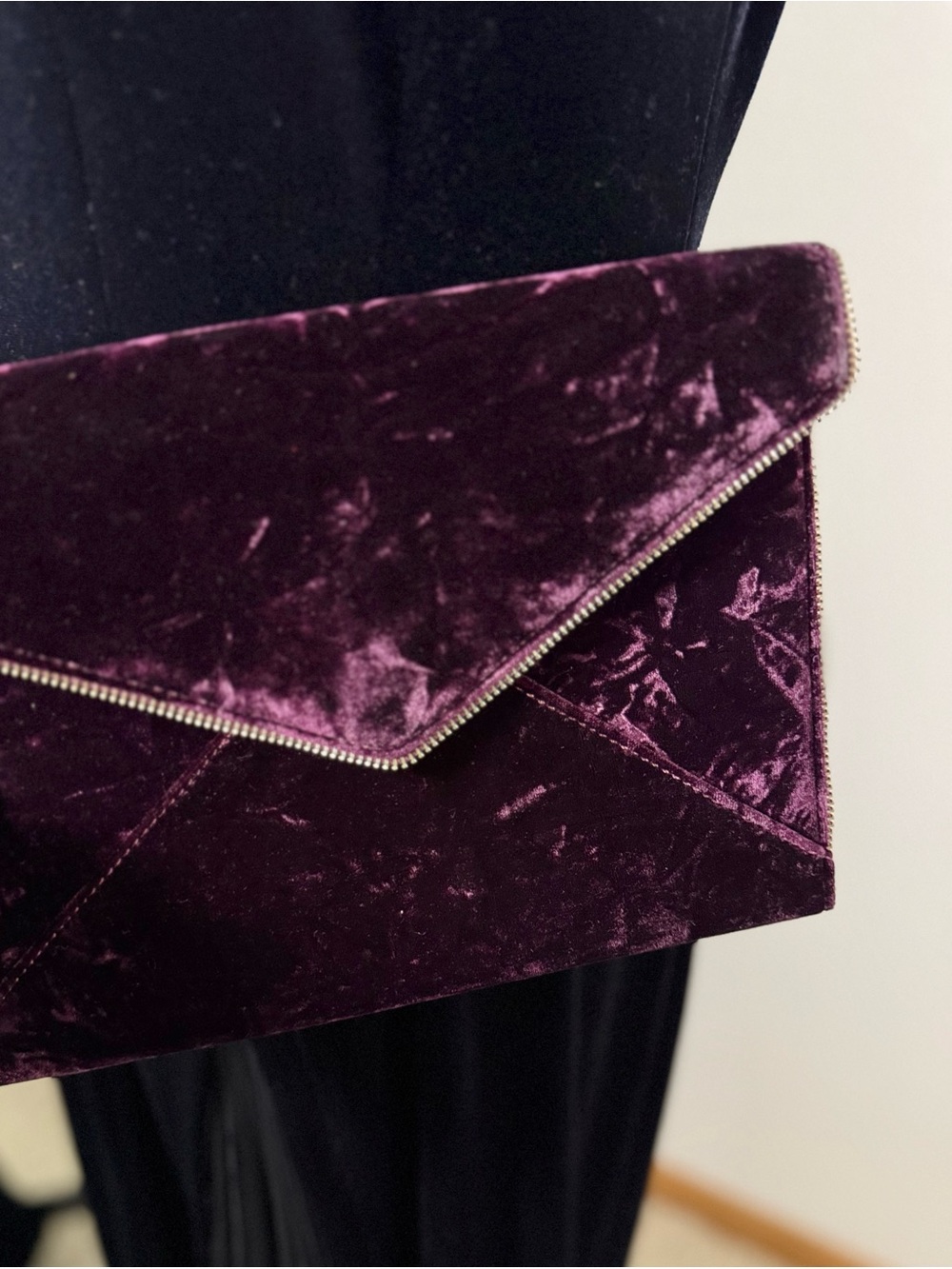 Rebecca Minkoff Leo Crushed Velvet Envelope Clutch Purple